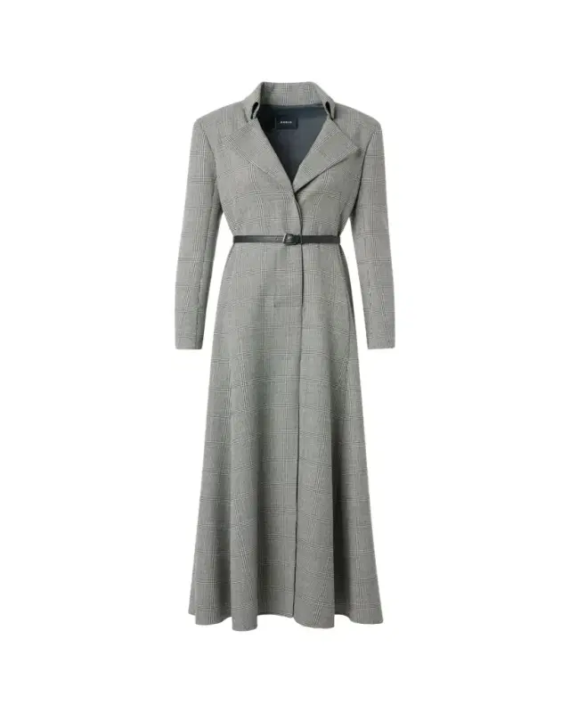 Prince Of Wales Belted Ankle Shirtdress