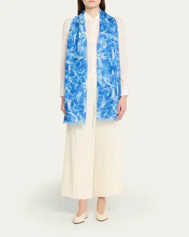 Akris Whitecaps-Print Cashmere Scarf | Thumbnail 2