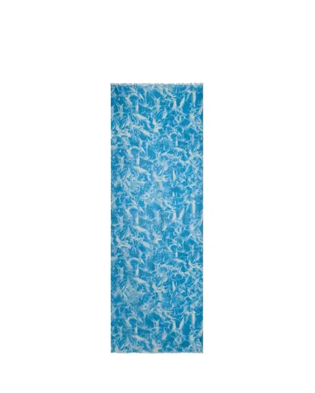 Whitecaps-Print Cashmere Scarf