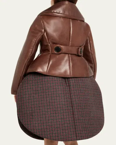 Marc Jacobs Runway Shrunken Leather Double-Breasted Jacket | Thumbnail 3