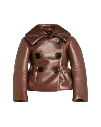 Marc Jacobs Runway Shrunken Leather Double-Breasted Jacket | Thumbnail 1