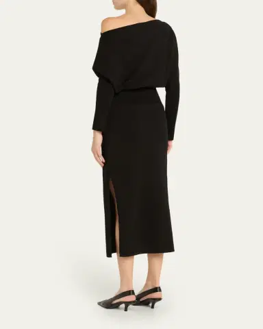 Simkhai Janese Off-Shoulder Wool Midi Dress | Thumbnail 3 Simkhai Janese Off-Shoulder Wool Midi Dress | Thumbnail 3