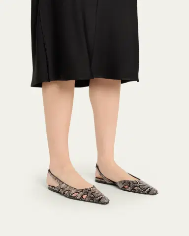 Alaïa Snakeskin Leather Slingback Flats | Thumbnail 2
