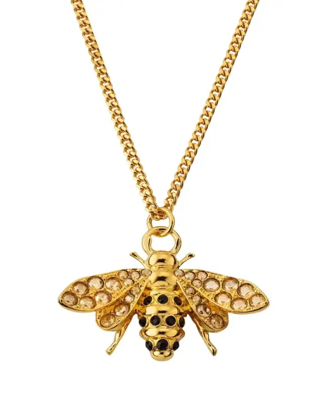 Oscar de la Renta Small Bee Pendant Necklace