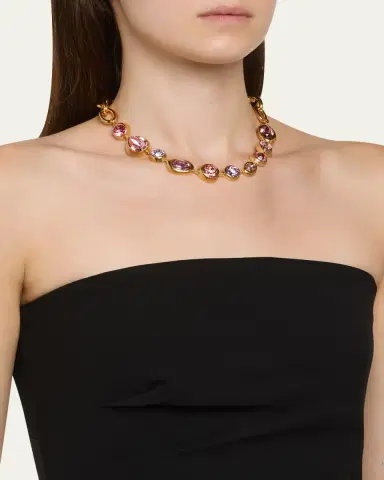 Oscar de la Renta Hammered Stones Chain Necklace | Thumbnail 2
