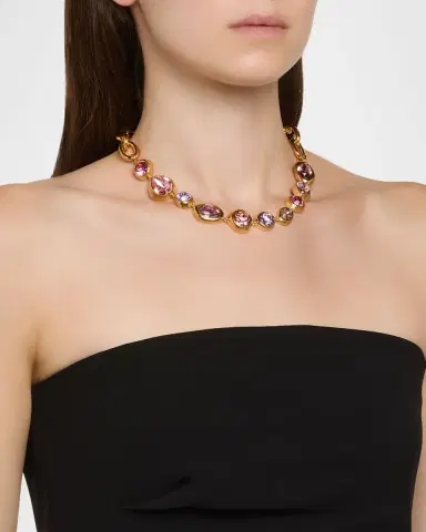 Oscar de la Renta Hammered Stones Chain Necklace | Thumbnail 5