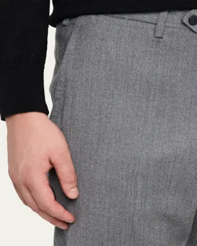Kiton Men's Wool and Cashmere Flat-Front Pants | Thumbnail 5 Kiton Men's Wool and Cashmere Flat-Front Pants | Thumbnail 5