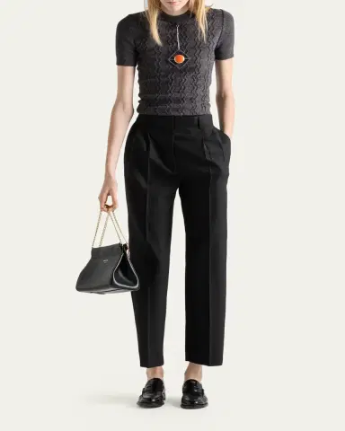 Prada Short-Sleeve Knit Sweater with Pendants | Thumbnail 2 Prada Short-Sleeve Knit Sweater with Pendants | Thumbnail 2