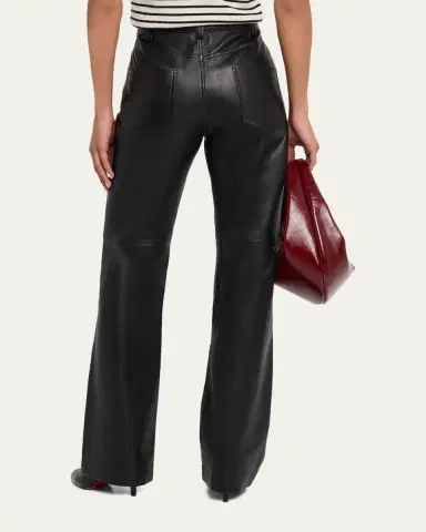 Nili Lotan Joan Leather Straight-Leg Pants | Thumbnail 3