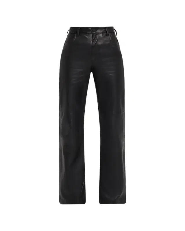Joan Leather Straight-Leg Pants