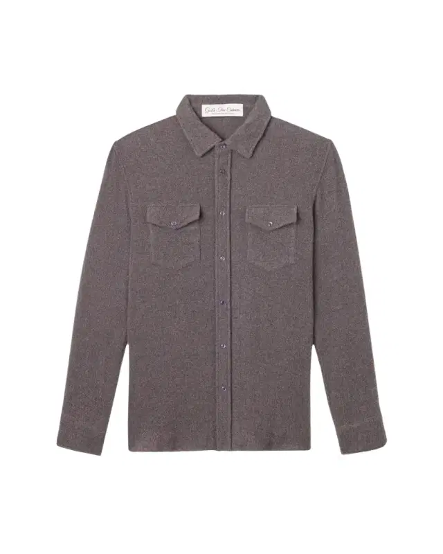 Cashmere Two-Pocket Amethyst Button-Down Shirt