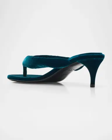 Alaïa Velvet Kitten-Heel Thong Sandals | Thumbnail 15