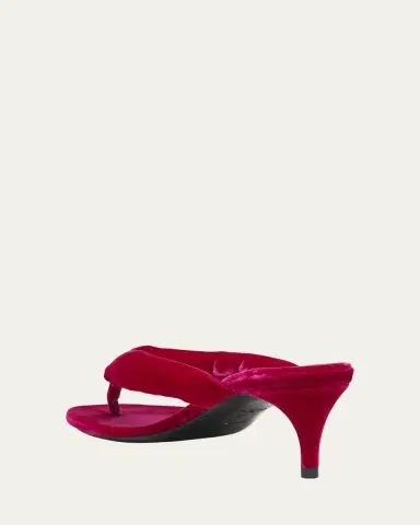Alaïa Velvet Kitten-Heel Thong Sandals | Thumbnail 4