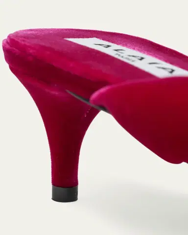 Alaïa Velvet Kitten-Heel Thong Sandals | Thumbnail 5