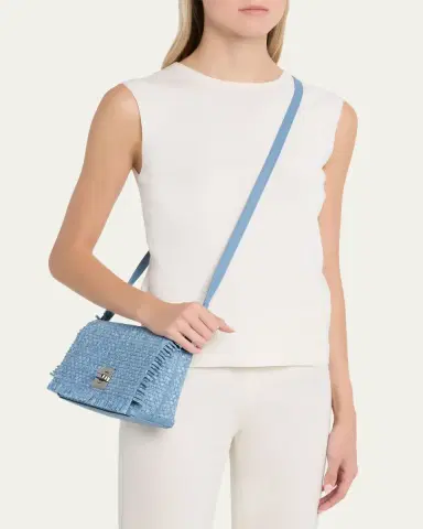 Akris Anouk Fringed Woven Cotton Twill Clutch Bag | Thumbnail 2 Akris Anouk Fringed Woven Cotton Twill Clutch Bag | Thumbnail 2