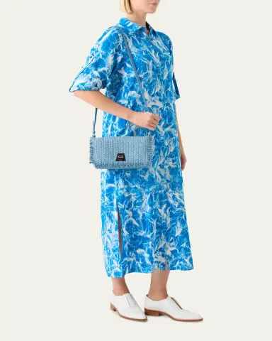 Akris Anouk Fringed Woven Cotton Twill Clutch Bag | Thumbnail 5 Akris Anouk Fringed Woven Cotton Twill Clutch Bag | Thumbnail 5