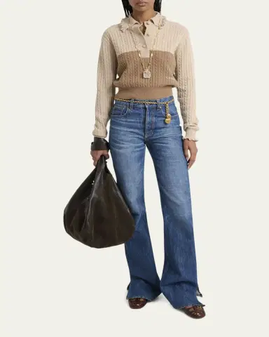Chloé Balloon Patchwork Leather & Suede Tote Bag | Thumbnail 5