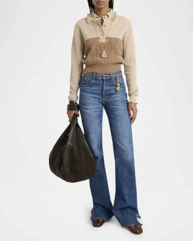 Chloé Balloon Patchwork Leather & Suede Tote Bag | Thumbnail 9