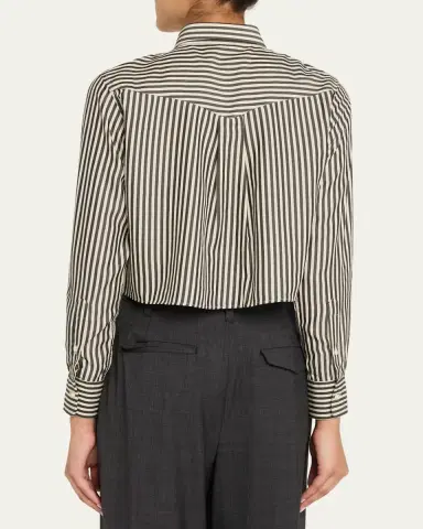 OFFICINE GÉNÉRALE Cataleya Stripe Cropped Shirt | Thumbnail 2