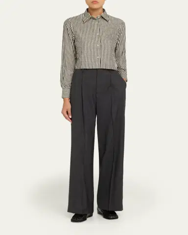 OFFICINE GÉNÉRALE Cataleya Stripe Cropped Shirt | Thumbnail 3