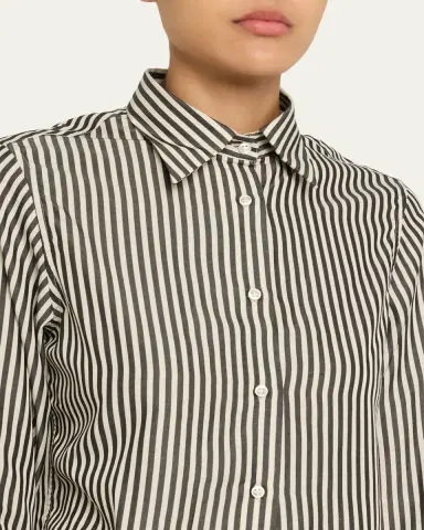 OFFICINE GÉNÉRALE Cataleya Stripe Cropped Shirt | Thumbnail 4
