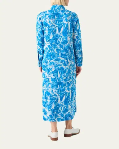 Akris Whitecaps Print Silk Crepe Midi Shirtdress | Thumbnail 3 Akris Whitecaps Print Silk Crepe Midi Shirtdress | Thumbnail 3