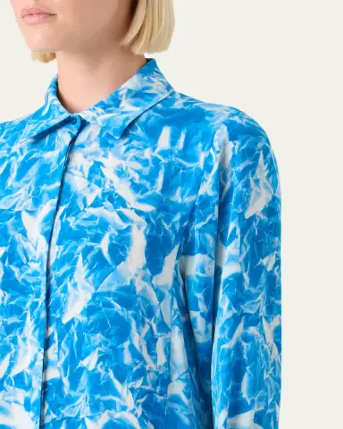 Akris Whitecaps Print Silk Crepe Midi Shirtdress | Thumbnail 5 Akris Whitecaps Print Silk Crepe Midi Shirtdress | Thumbnail 5