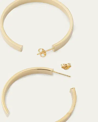 Lana Vanity Hollow Hoop Earrings, 40mm | Thumbnail 4 Lana Vanity Hollow Hoop Earrings, 40mm | Thumbnail 4
