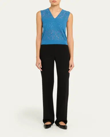 Akris Whitecaps Knit V-Neck Vest | Thumbnail 2