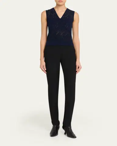 Akris Whitecaps Knit V-Neck Vest | Thumbnail 6