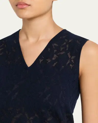 Akris Whitecaps Knit V-Neck Vest | Thumbnail 9