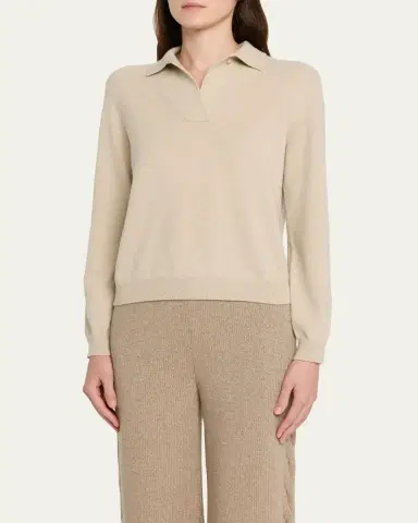 Loro Piana Baby Cashmere Classic Polo Sweater | Thumbnail 4