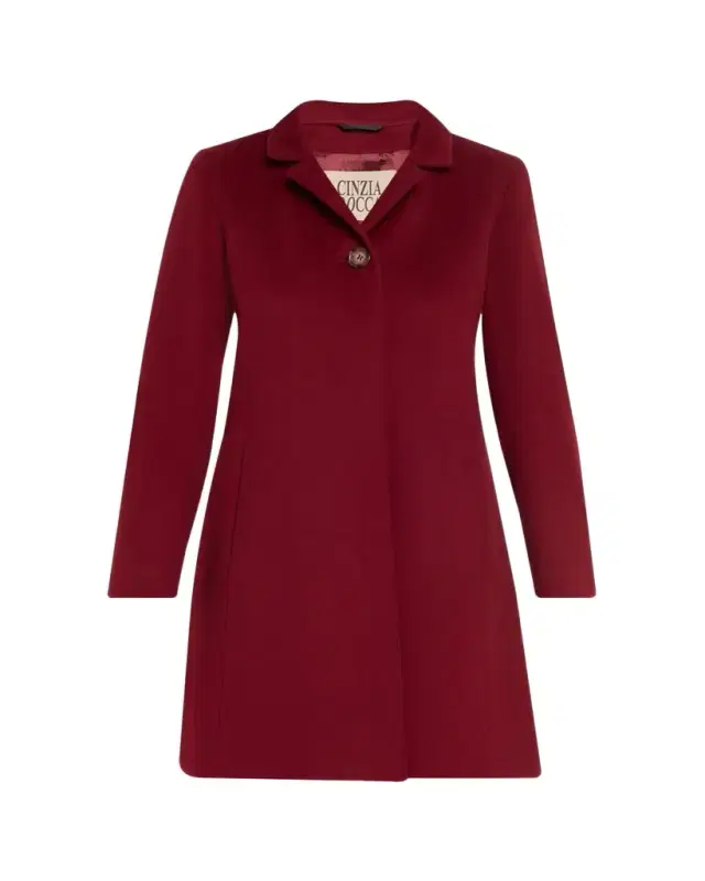 Cinzia Rocca Pure Wool Coat with Inverted Collar