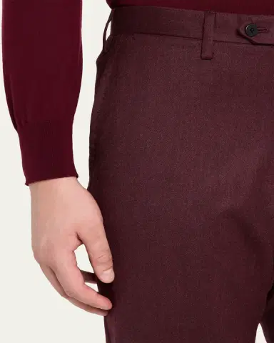 Kiton Men's Wool and Cashmere Flat-Front Pants | Thumbnail 5 Kiton Men's Wool and Cashmere Flat-Front Pants | Thumbnail 5