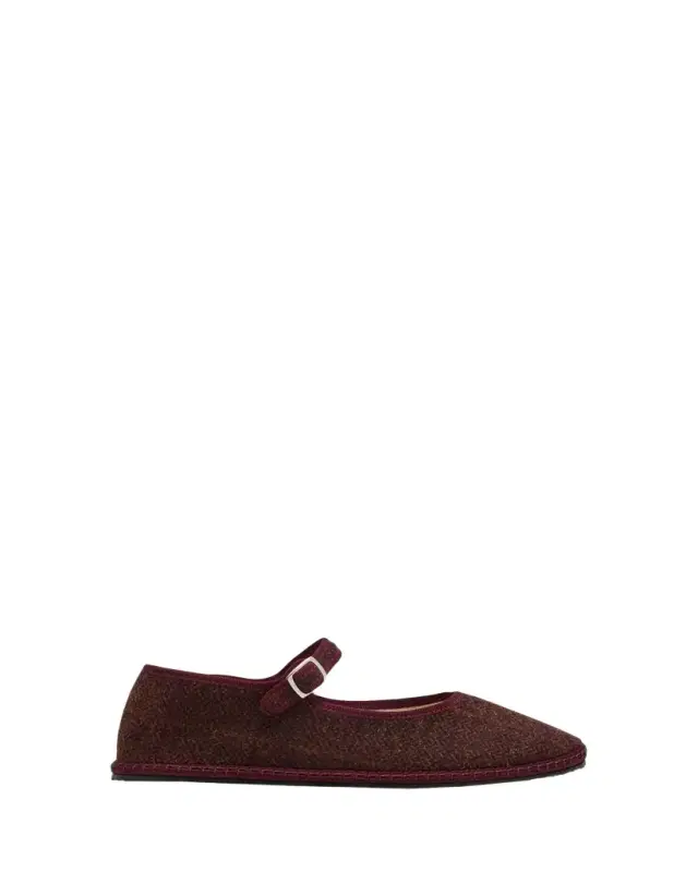 Vibi Venezia Mary Jane Wool-Blend Flats