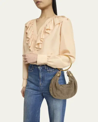 Chloé Bracelet Hobo Bag in Suede | Thumbnail 5 Chloé Bracelet Hobo Bag in Suede | Thumbnail 5