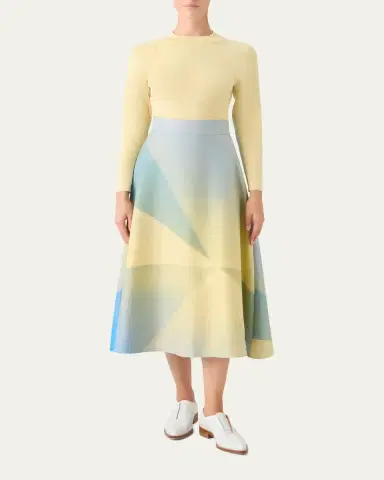 Akris Sunbeam Print Cotton Midi Skirt | Thumbnail 2 Akris Sunbeam Print Cotton Midi Skirt | Thumbnail 2