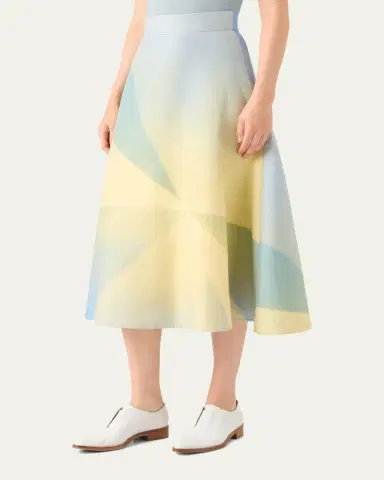 Akris Sunbeam Print Cotton Midi Skirt | Thumbnail 4 Akris Sunbeam Print Cotton Midi Skirt | Thumbnail 4