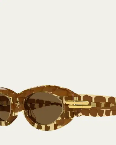 Bottega Veneta Ribbon 55mm Acetate Oval Sunglasses | Thumbnail 3 Bottega Veneta Ribbon 55mm Acetate Oval Sunglasses | Thumbnail 3