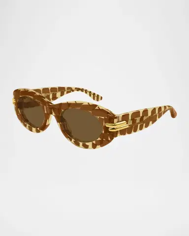 Bottega Veneta Ribbon 55mm Acetate Oval Sunglasses | Thumbnail 4 Bottega Veneta Ribbon 55mm Acetate Oval Sunglasses | Thumbnail 4