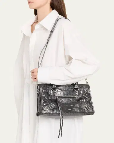 Balenciaga Le City Small Croc-Embossed Leather Top-Handle Bag | Thumbnail 2 Balenciaga Le City Small Croc-Embossed Leather Top-Handle Bag | Thumbnail 2