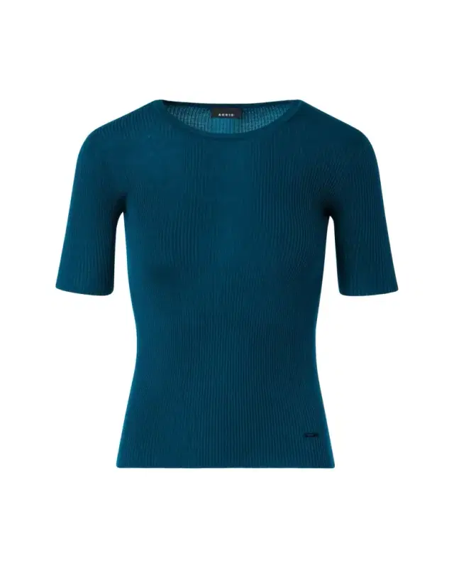 Cotton Silk Short-Sleeve Sweater
