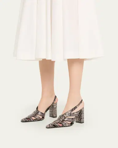 Alaïa Snakeskin Leather Cutout Slingback Pumps | Thumbnail 4 Alaïa Snakeskin Leather Cutout Slingback Pumps | Thumbnail 4