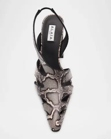 Alaïa Snakeskin Leather Cutout Slingback Pumps | Thumbnail 10 Alaïa Snakeskin Leather Cutout Slingback Pumps | Thumbnail 10