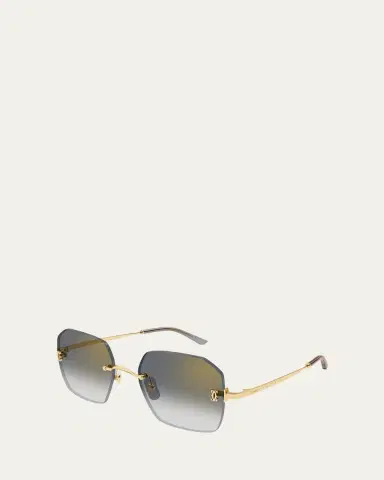 Cartier Classic Décor C Square Rimless Metal Sunglasses | Thumbnail 2 Cartier Classic Décor C Square Rimless Metal Sunglasses | Thumbnail 2