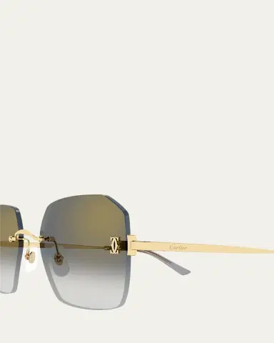 Cartier Classic Décor C Square Rimless Metal Sunglasses | Thumbnail 3 Cartier Classic Décor C Square Rimless Metal Sunglasses | Thumbnail 3
