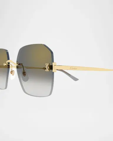 Cartier Classic Décor C Square Rimless Metal Sunglasses | Thumbnail 5 Cartier Classic Décor C Square Rimless Metal Sunglasses | Thumbnail 5
