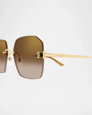 Cartier C de Rectangular Metal Sunglasses | Thumbnail 2 Cartier C de Rectangular Metal Sunglasses | Thumbnail 2