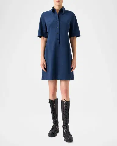 Akris Techno Ultrasuede Mini Polo Shirtdress | Thumbnail 6