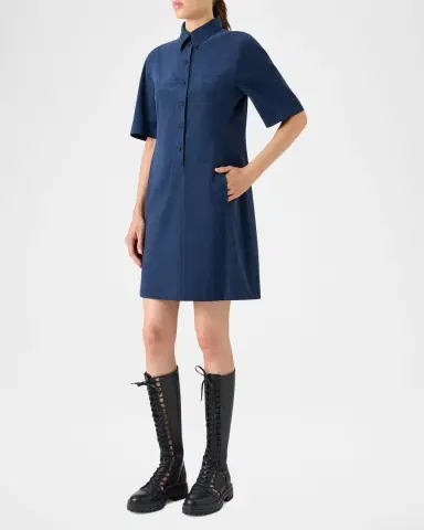 Akris Techno Ultrasuede Mini Polo Shirtdress | Thumbnail 8